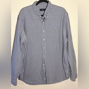Polo Ralph Lauren Blue/White Check Long Sleeve Classic Button Shirt Size XXL